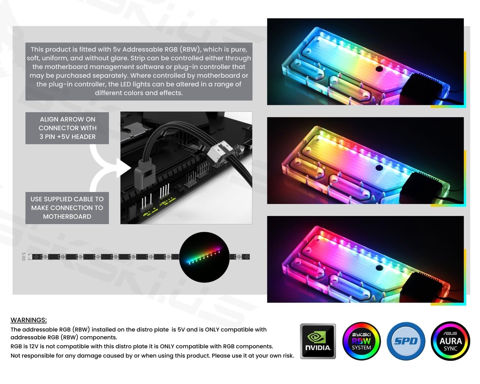 Amazon.com: Bykski Distro Plate for NZXT H9 Flow - PMMA w/ 5v